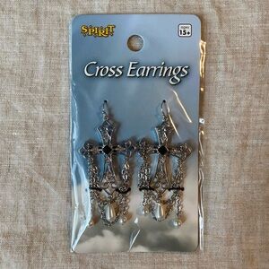 spirit halloween goth cross earrings